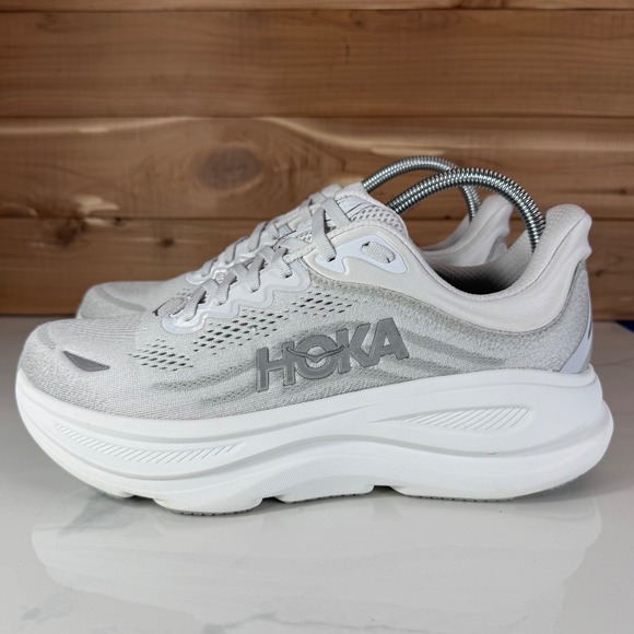Hoka One One Bondi 9 Running Shoes Stardust/Silver 1162014 SDSTS Women's 10 D - Picture 3 of 16
